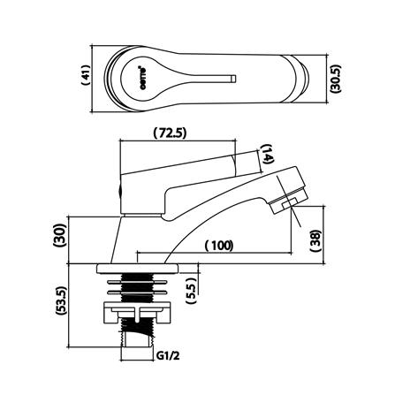 ก๊อกอ่างล้างหน้าเดี่ยว COTTO CTSE1006(HM)_2