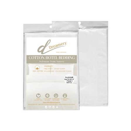 ปลอกหมอนหนุน DREAMERY CT400T SATEEN FLANG 20X30 นิ้ว สีขาว (แพ็ก 2 ชิ้น)_2