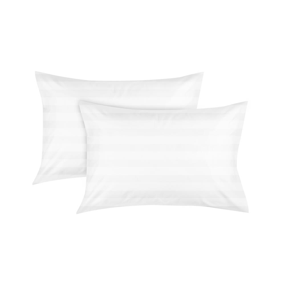 ปลอกหมอนหนุน DREAMERY CT250T STRIP 20X30 นิ้ว สีขาว (แพ็ก 2 ชิ้น)