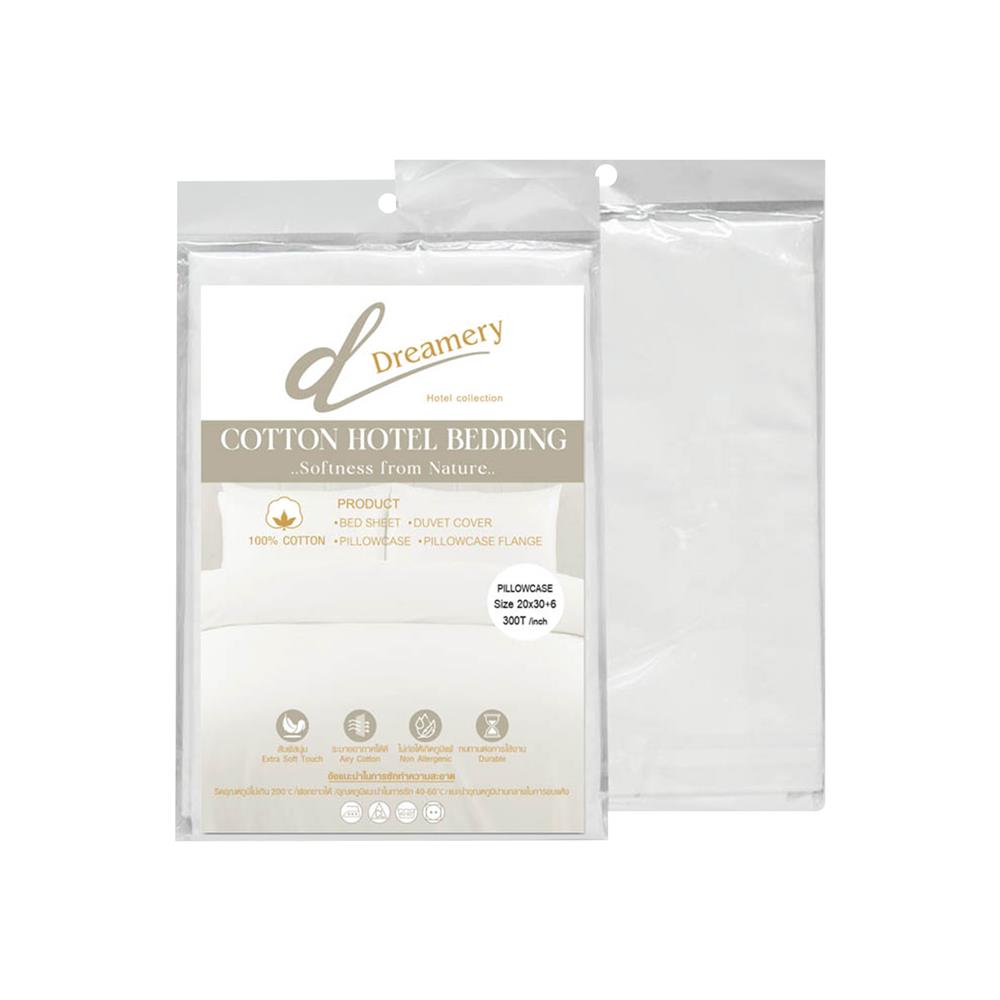 ปลอกหมอนหนุน DREAMERY CT300T SATEEN 20X30 นิ้ว สีขาว (แพ็ก 2 ชิ้น)