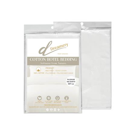 ปลอกหมอนหนุน DREAMERY CT300T SATEEN 20X30 นิ้ว สีขาว (แพ็ก 2 ชิ้น)_1