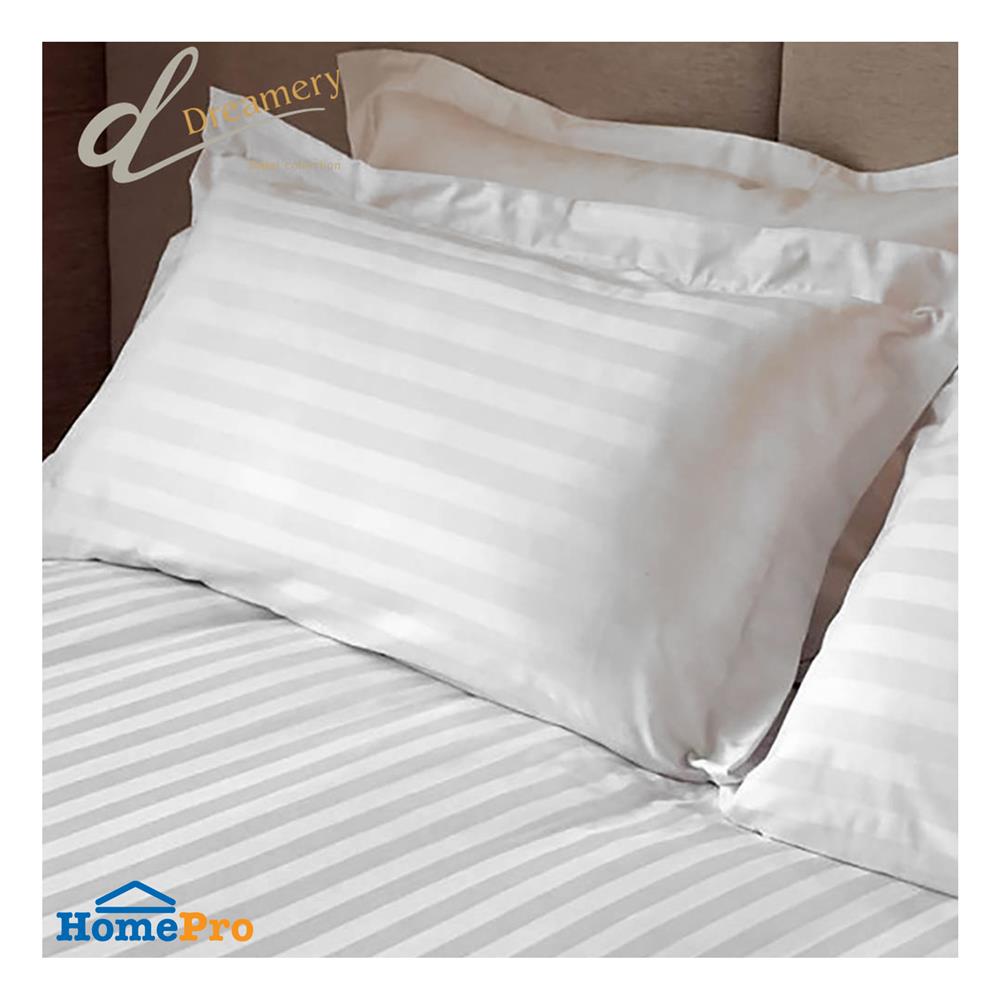 ปลอกหมอนหนุน DREAMERY CT300T STRIP FLANG 20X30 นิ้ว สีขาว (แพ็ก 2 ชิ้น)
