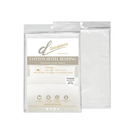 ปลอกหมอนหนุน DREAMERY CT400T SATEEN FLANG 21X37 นิ้ว สีขาว (แพ็ก 2 ชิ้น)_2