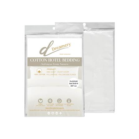 ปลอกหมอนหนุน DREAMERY CT250T SATEEN 20X30 นิ้ว สีขาว (แพ็ก 2 ชิ้น)_1