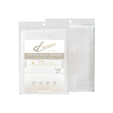 ปลอกหมอนหนุน DREAMERY CT250T STRIP FLANGE 21X37 นิ้ว สีขาว แพ็ก 2 ชิ้น_2