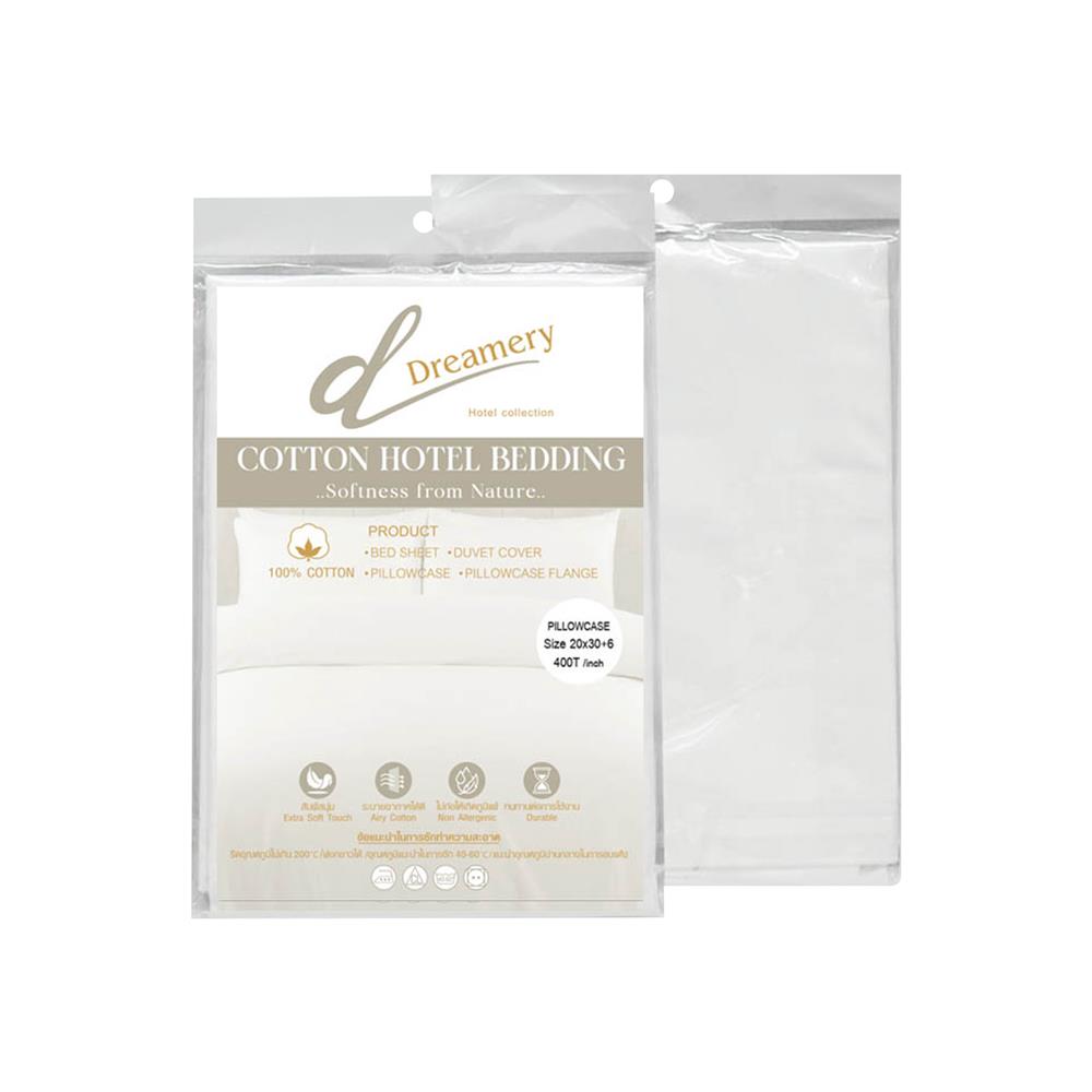 ปลอกหมอนหนุน DREAMERY CT400T SATEEN 20X30 นิ้ว สีขาว (แพ็ก 2 ชิ้น)