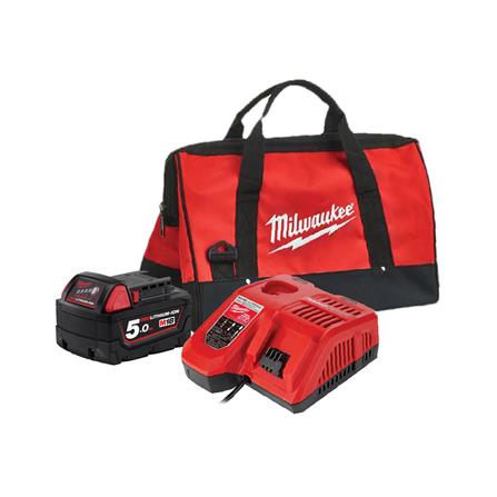 ชุดแบตเตอรี่และแท่นชาร์จ MILWAUKEE M18 STARTER KIT 18 โวลต์ 5.0 แอมป์_0