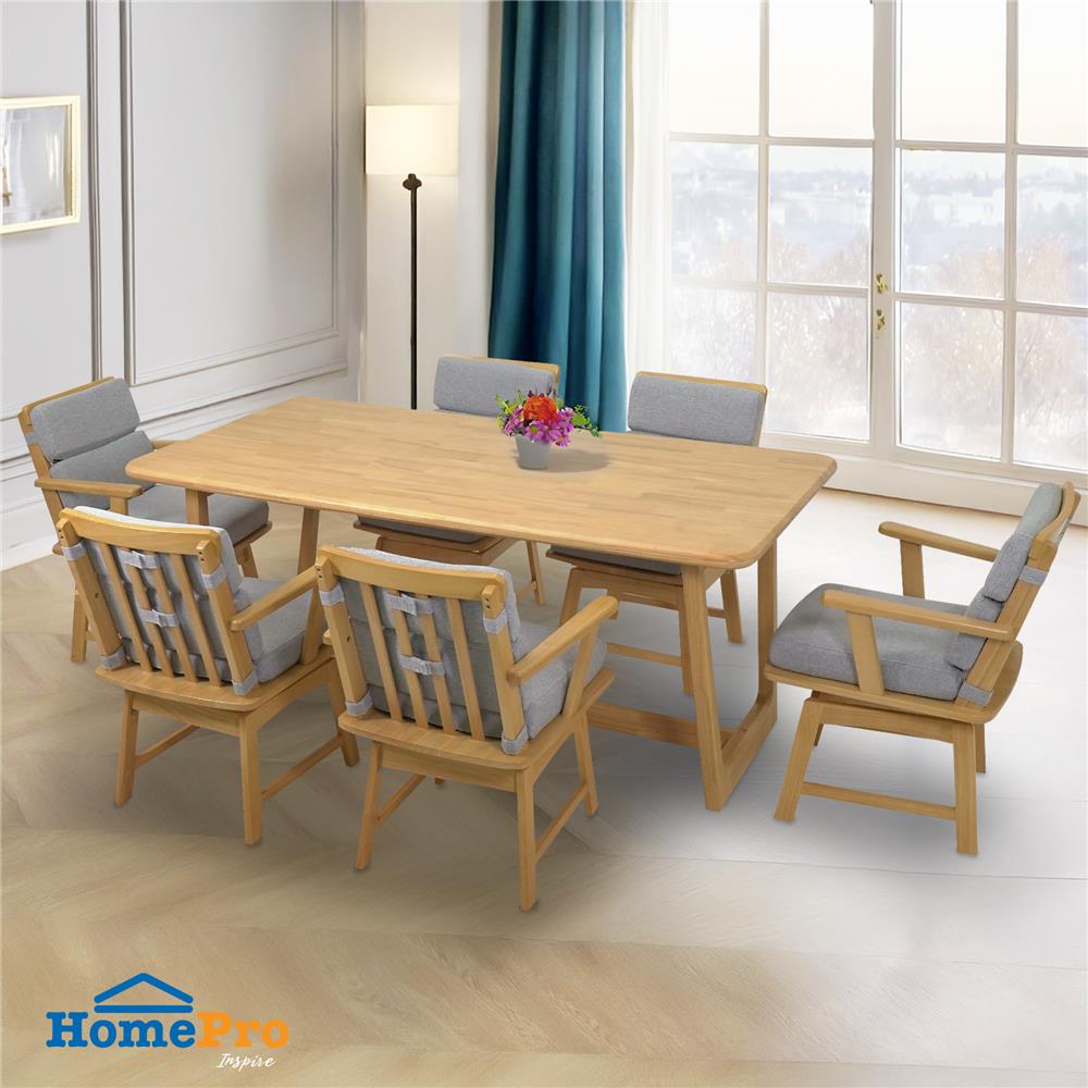 ชุดโต๊ะอาหาร 6 ที่นั่ง FURDINI HOKKAIDO สี NATURAL