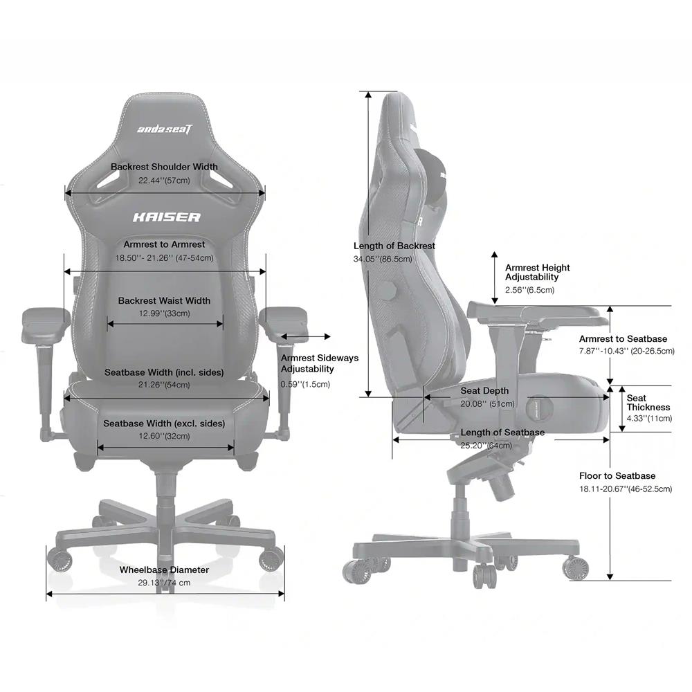 เก้าอี้เกมมิ่ง ANDA SEAT KAISER 4 SIZE XL PVC สีดำ