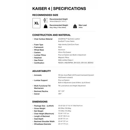 เก้าอี้เกมมิ่ง ANDA SEAT KAISER 4 SIZE XL PVC สีดำ_4