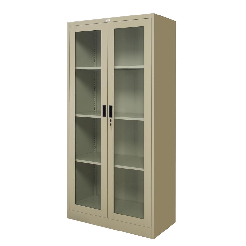 ตู้เหล็กสูงบานเปิดกระจก WORKSCAPE ZSG-756 91.7 ซม. สีครีม