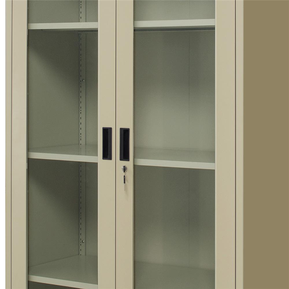 ตู้เหล็กสูงบานเปิดกระจก WORKSCAPE ZSG-756 91.7 ซม. สีครีม