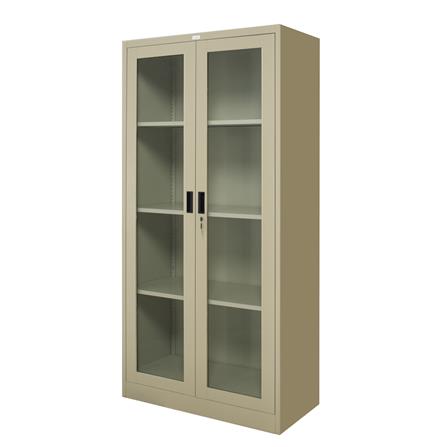 ตู้เหล็กสูงบานเปิดกระจก WORKSCAPE ZSG-756 91.7 ซม. สีครีม_0