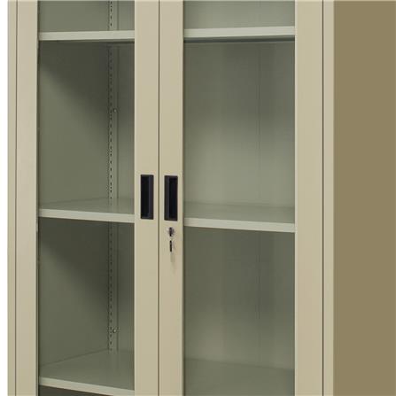 ตู้เหล็กสูงบานเปิดกระจก WORKSCAPE ZSG-756 91.7 ซม. สีครีม_1