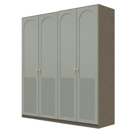 ตู้เสื้อผ้า 4 บานเปิด SB BUILT IN WARDROBE PLUS 59061545 200 ซม. สี PEWTER GREY_1