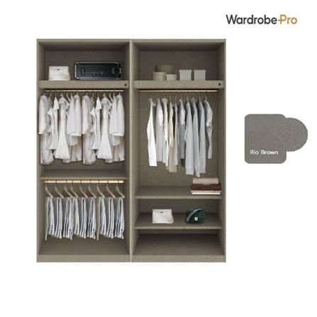 ตู้เสื้อผ้า 4 บานเปิด SB BUILT IN WARDROBE PLUS 59061545 200 ซม. สี PEWTER GREY_2