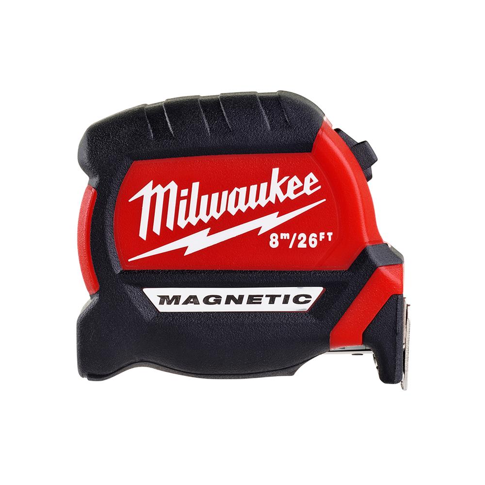 ตลับเมตร MILWAUKEE COMPACT MAGNETIC 8 ม. สีแดง