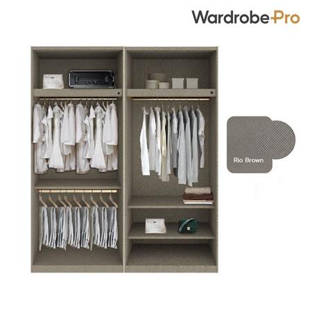 ตู้เสื้อผ้า 4 บานเปิด SB BUILT IN WARDROBE PLUS 59061783 200 ซม. สี RIO BROWN_2