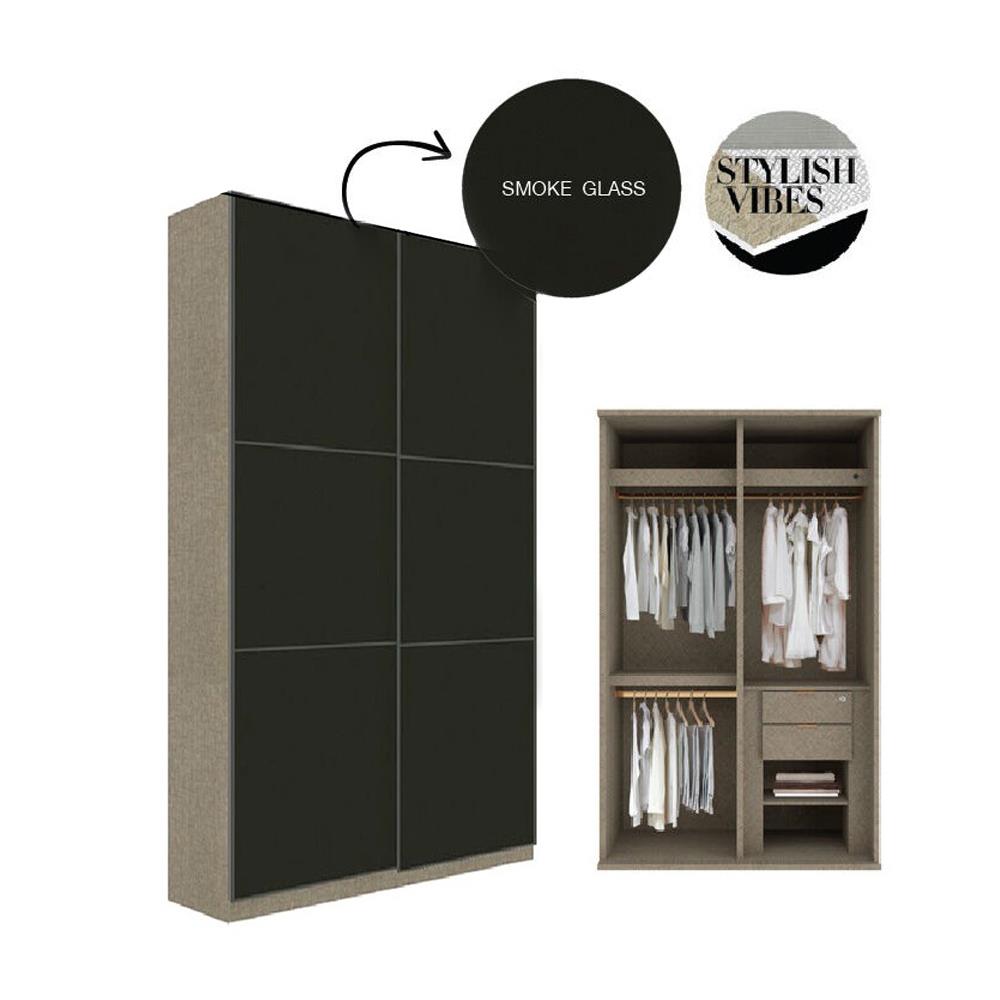 ตู้เสื้อผ้าบานเลื่อน SB BUILT IN WARDROBE PRIME 59060952 120 ซม. สี RIO BROWN