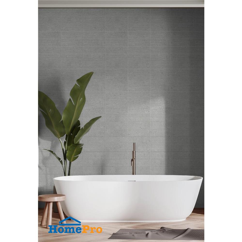 กระเบื้องผนังพอร์ซเลน 10x30 ซม. COTTO ฟอซซิไลซ์ เกรย์ เดโค่ เทา A 0.96 ตร.ม.