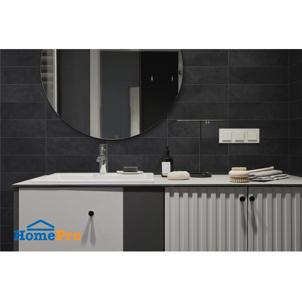 กระเบื้องผนังพอร์ซเลน 10x30 ซม. COTTO นูโอโว กราไฟต์ ดำ A 0.96 ตร.ม.