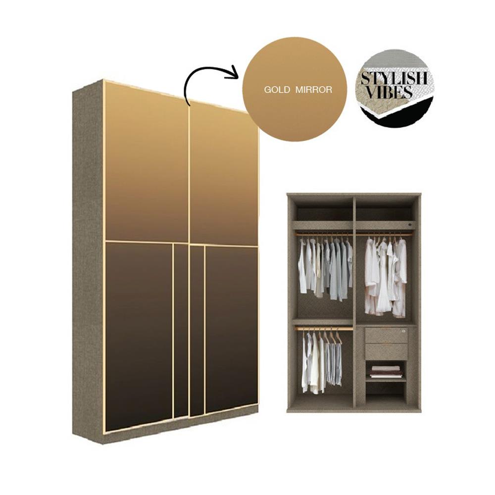 ตู้เสื้อผ้าบานเลื่อน SB BUILT IN WARDROBE PRIME 59060957 120 ซม. สี RIO BROWN