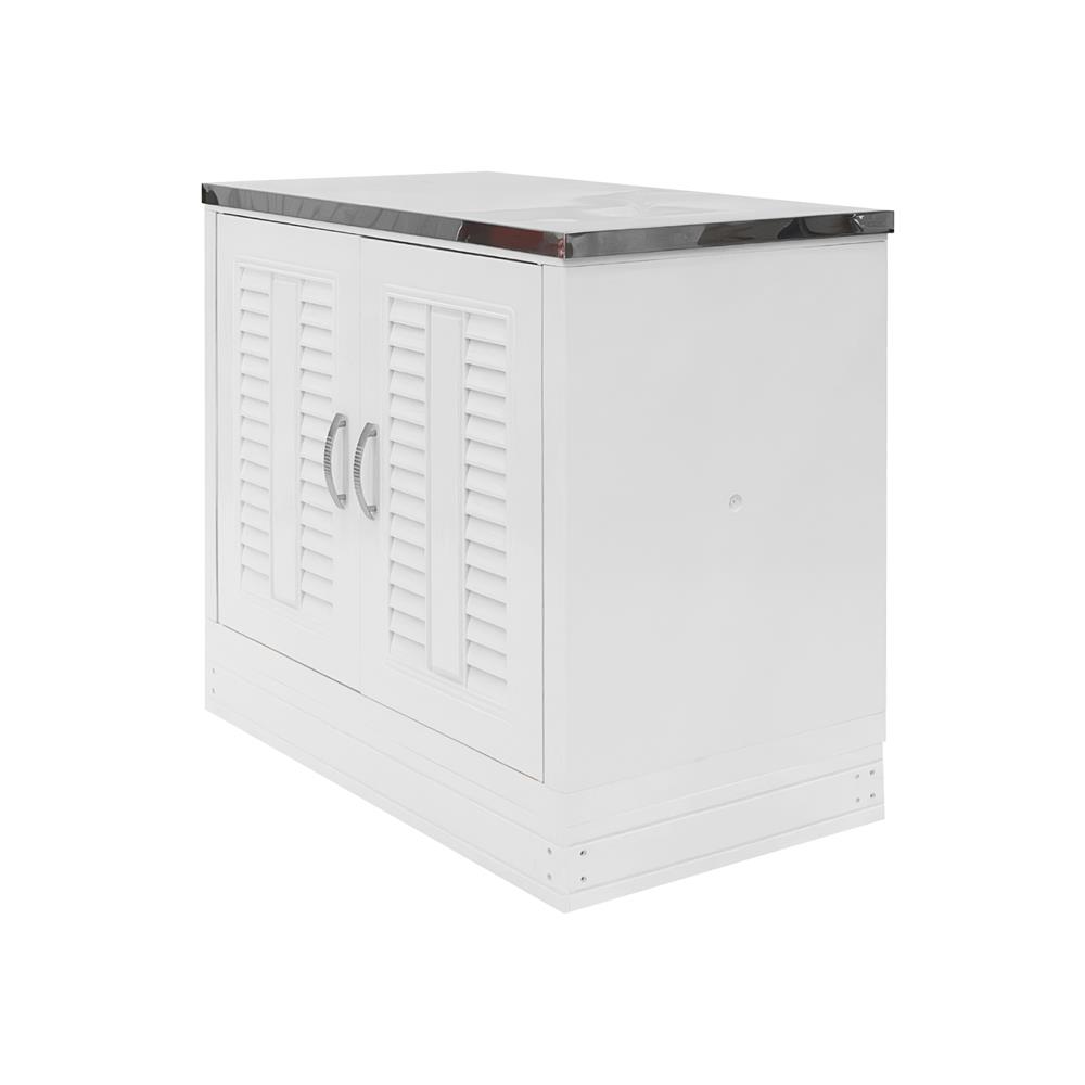 ตู้ตั้งพื้น PP SUPPER เกล็ดมณี TOPเรียบ 88x50.5x78 ซม. สีขาว