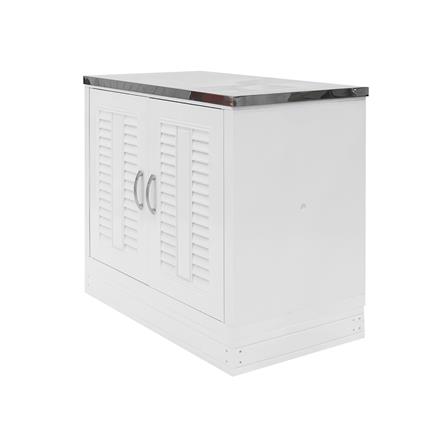 ตู้ตั้งพื้น PP SUPPER เกล็ดมณี TOPเรียบ 88x50.5x78 ซม. สีขาว_1