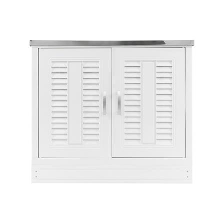 ตู้ตั้งพื้น PP SUPER เกล็ดมณี TOP ซิงค์ฝัง 1 หลุม 1 ที่พัก 88x50.5x78 ซม.สีขาว_0