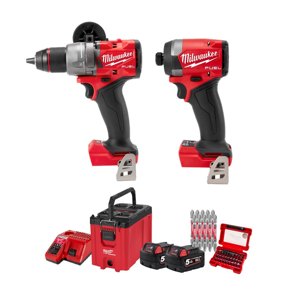 ชุดสว่านและไขควงกระแทกไร้สาย (พร้อมแบตเตอรี่) MILWAUKEE M18 DUO KNIGHT COMBO KIT