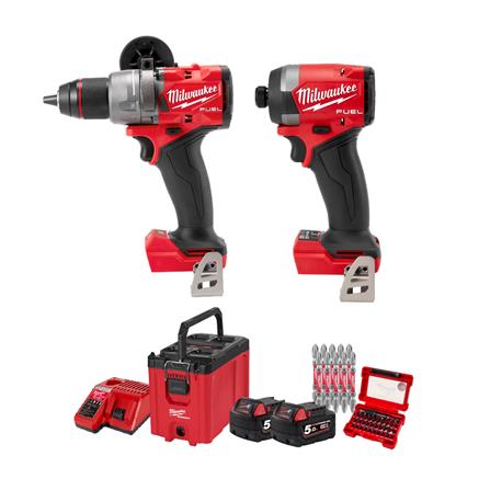 ชุดสว่านและไขควงกระแทกไร้สาย (พร้อมแบตเตอรี่) MILWAUKEE M18 DUO KNIGHT COMBO KIT_0