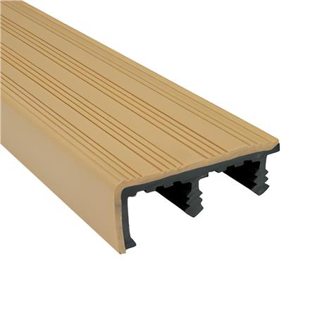 จมูกบันได PVC จระเข้ พลัส ไมโครแบน 1.5 ม. สีน้ำตาลเนื้อทอง_0