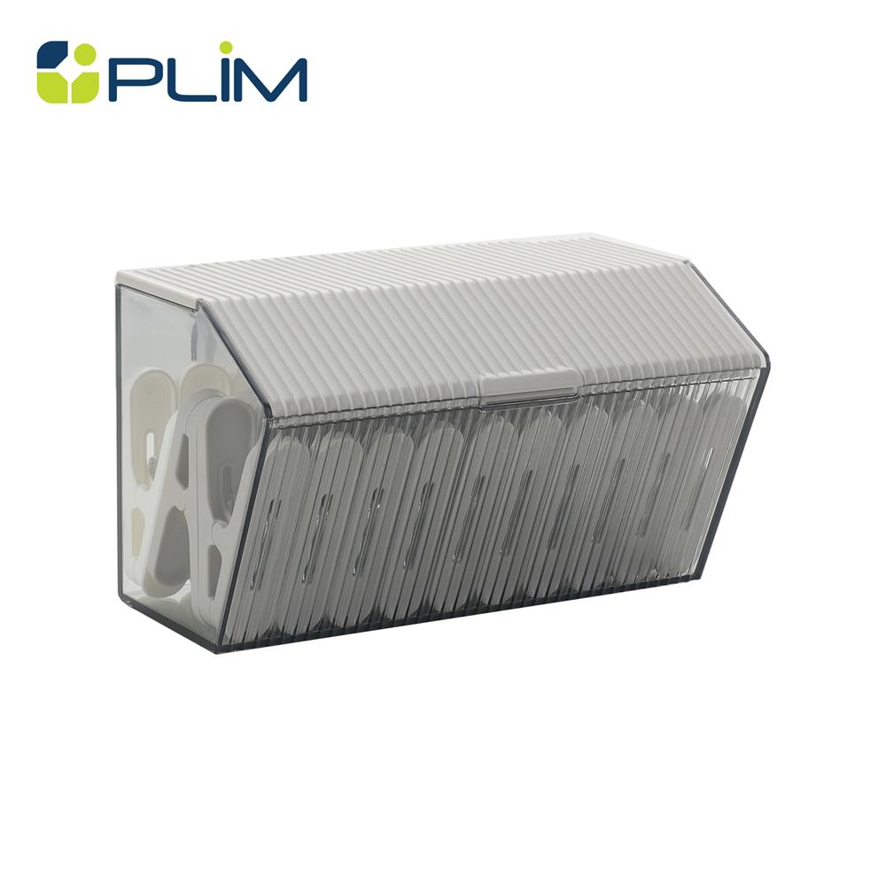 กิ๊บหนีบผ้า พร้อมกล่องใส่ PLIM สีขาว/เทา (แพ็ก 30 ชิ้น)