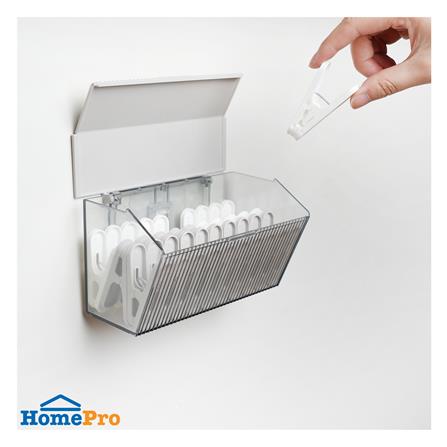 กิ๊บหนีบผ้า พร้อมกล่องใส่ PLIM สีขาว/เทา (แพ็ก 30 ชิ้น)_4