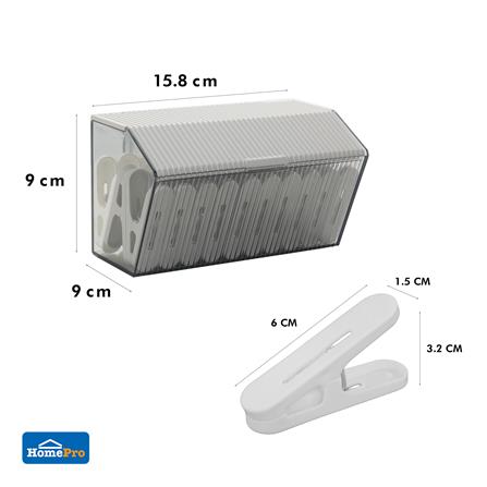 กิ๊บหนีบผ้า พร้อมกล่องใส่ PLIM สีขาว/เทา (แพ็ก 30 ชิ้น)_5