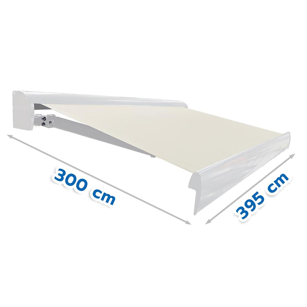 กันสาดผ้าพับได้ 2 ระบบ SUNSHIELD 395x300 ซม. สีเบจ