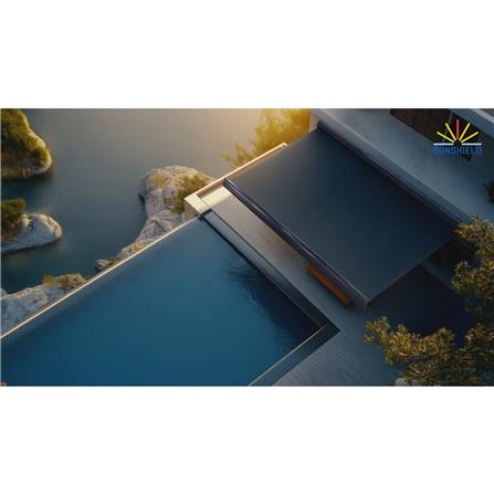 กันสาดผ้าพับได้ 2 ระบบ SUNSHIELD 395x300 ซม. สีเทาเข้ม_3