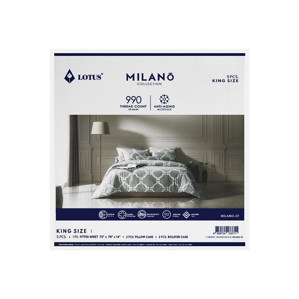 ชุดผ้าปูที่นอน 6 ฟุต 5 ชิ้น LOTUS MILANO 01(S24)