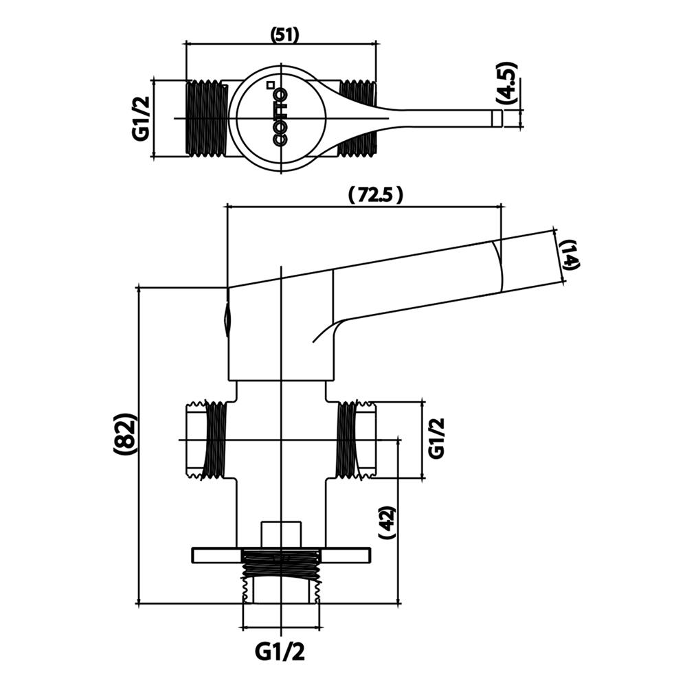 สต๊อปวาล์ว 2 ทาง COTTO CTSE1002(HM)
