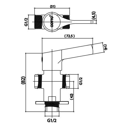 สต๊อปวาล์ว 2 ทาง COTTO CTSE1002(HM)_2