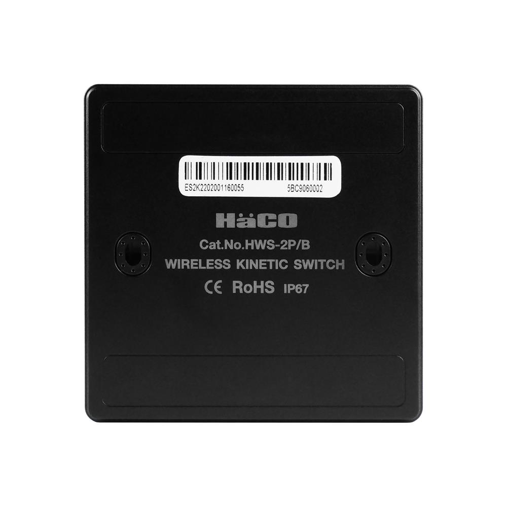 สวิตช์ไร้สาย 2 ช่อง IOT HACO HWS-2P/B สีดำ