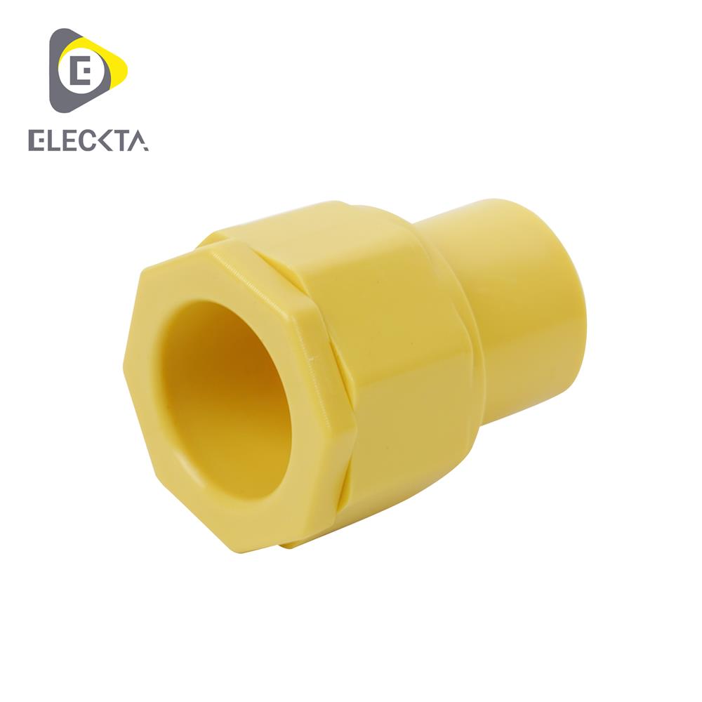 ข้อต่อเข้ากล่อง ELECKTA 3/8 นิ้ว สีเหลือง แพ็ก 10 ชิ้น