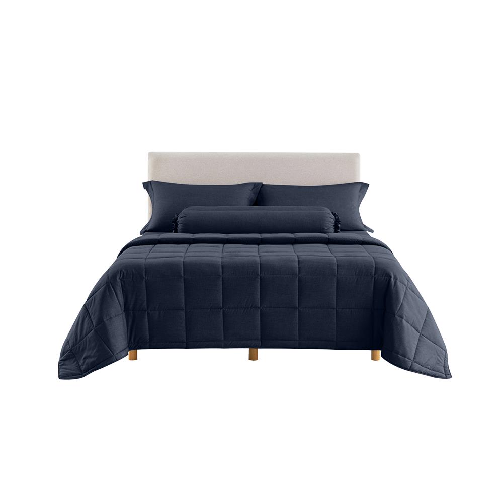 ชุดผ้าปูที่นอน 5 ฟุต 6 ชิ้น LOTUS ATTITUDE ELEMENTS สี INDIGO