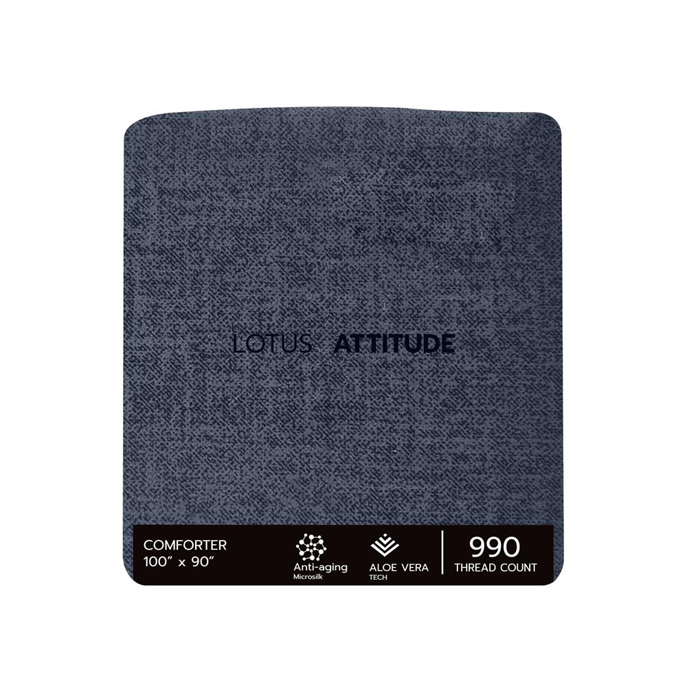ชุดผ้าปูที่นอน 5 ฟุต 6 ชิ้น LOTUS ATTITUDE ELEMENTS สี INDIGO