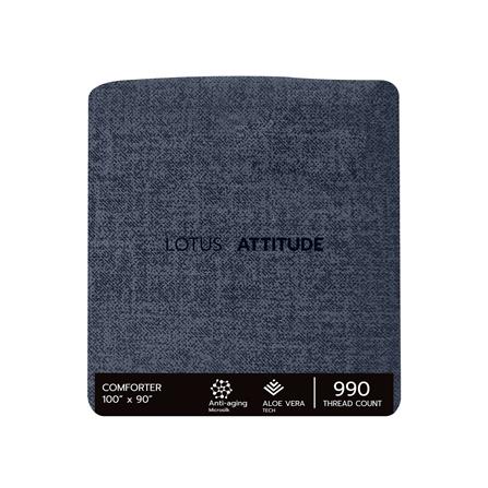 ชุดผ้าปูที่นอน 5 ฟุต 6 ชิ้น LOTUS ATTITUDE ELEMENTS สี INDIGO_5
