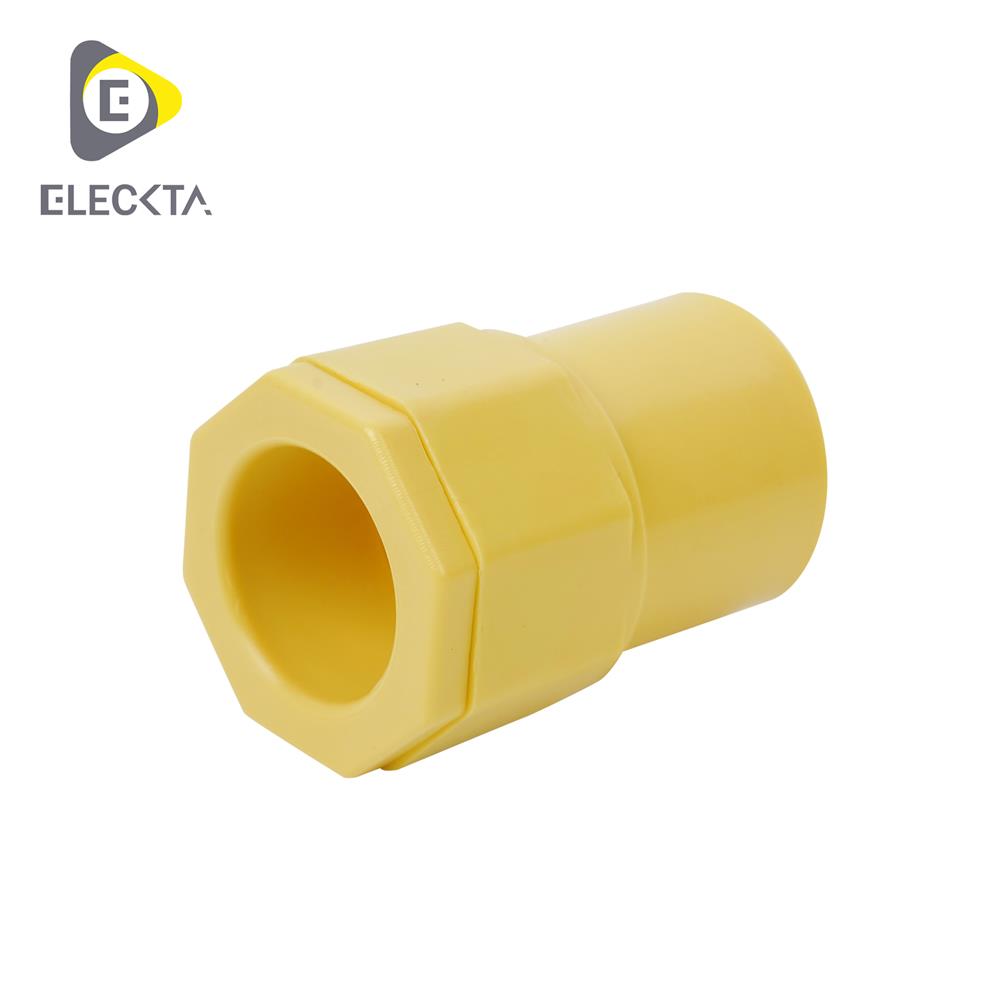 ข้อต่อเข้ากล่อง ELECKTA 1/2 นิ้ว สีเหลือง แพ็ก 10 ชิ้น