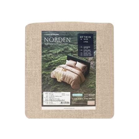 ชุดผ้าปูที่นอน 3.5 ฟุต 4 ชิ้น LOTUS ATTITUDE ELEMENTS สี MALT_6