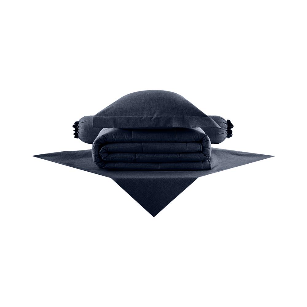 ชุดผ้าปูที่นอน 3.5 ฟุต 4 ชิ้น LOTUS ATTITUDE ELEMENTS สี INDIGO