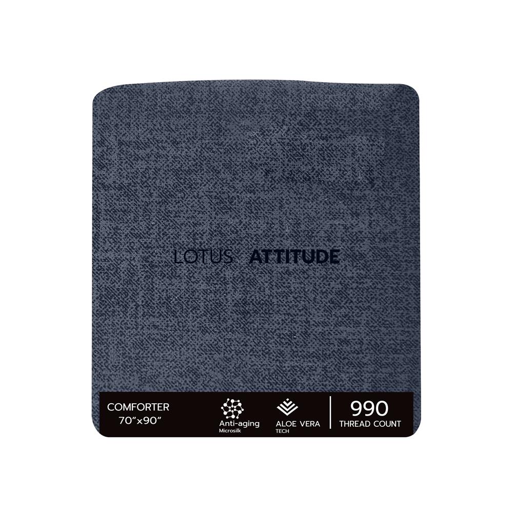 ชุดผ้าปูที่นอน 3.5 ฟุต 4 ชิ้น LOTUS ATTITUDE ELEMENTS สี INDIGO