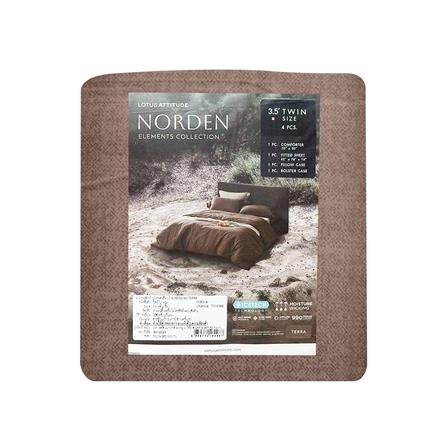 ชุดผ้าปูที่นอน 3.5 ฟุต 4 ชิ้น LOTUS ATTITUDE ELEMENTS สี TERRA_6